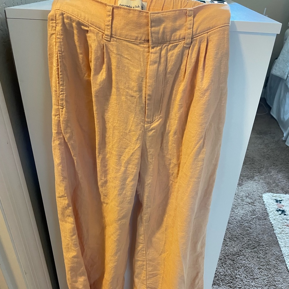 Abercrombie orange linen pant